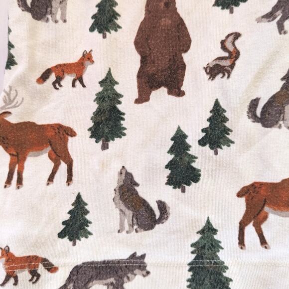 Hatley Pajamas Boys Sz 4 Forest Animals Bear Organic Cotton - Picture 2 of 4